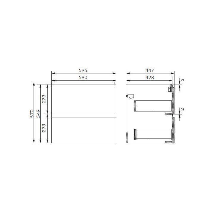 Szafka podumywalkowa Cersanit Moduo  50, antracyt