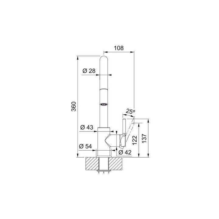 Bateria kuchenna Franke Lina pull-out , wysokość 360mm, obrotowa i wyciągana wylewka,  cappuccino