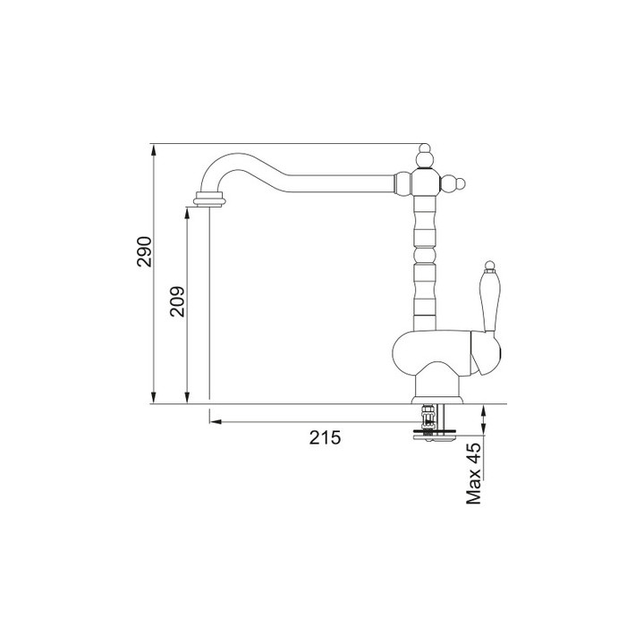 Bateria kuchenna Franke Neptune Evo , wysokość 294mm, obrotowa i wyciągana wylewka, czarny mat