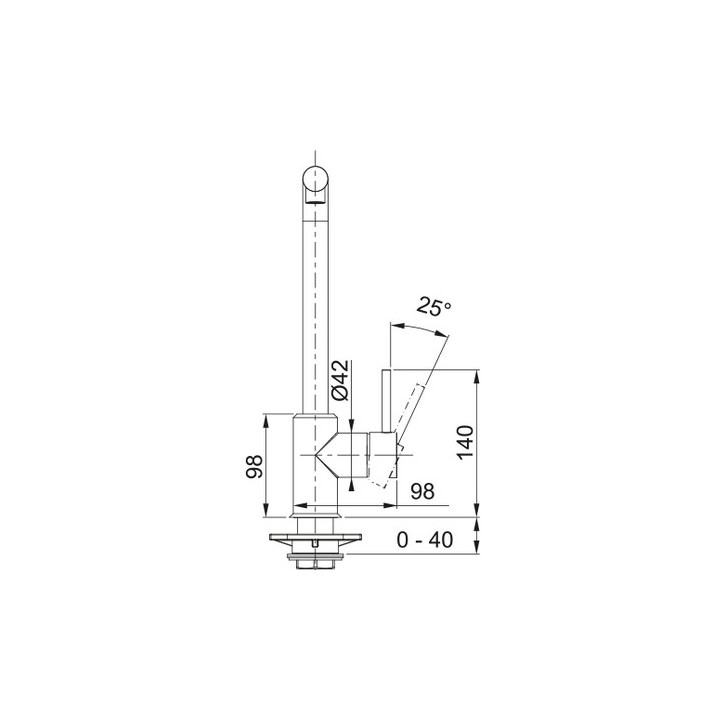 Bateria kuchenna Franke Sirius L Side pull-out  , wysokość 333mm, obrotowa i wyciągana wylewka, beżowy/chrom