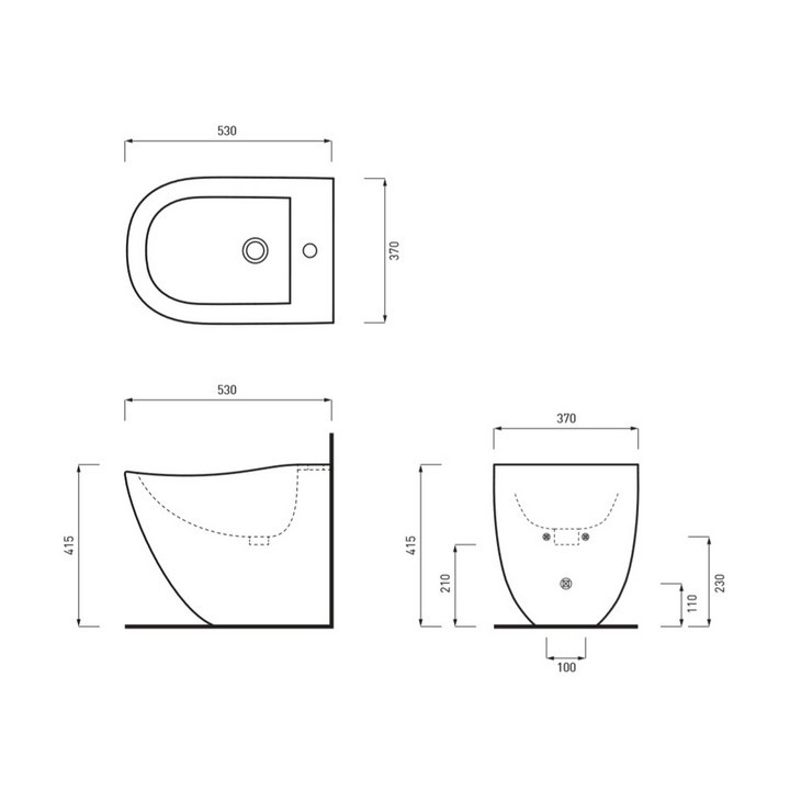 Bidet stojący Cielo Fluid, biały