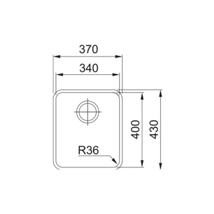 Zlewozmywak Franke Armonia 110-34, podblatowy, jednokomorowy, 34x40cm, stal szlachetna jedwab