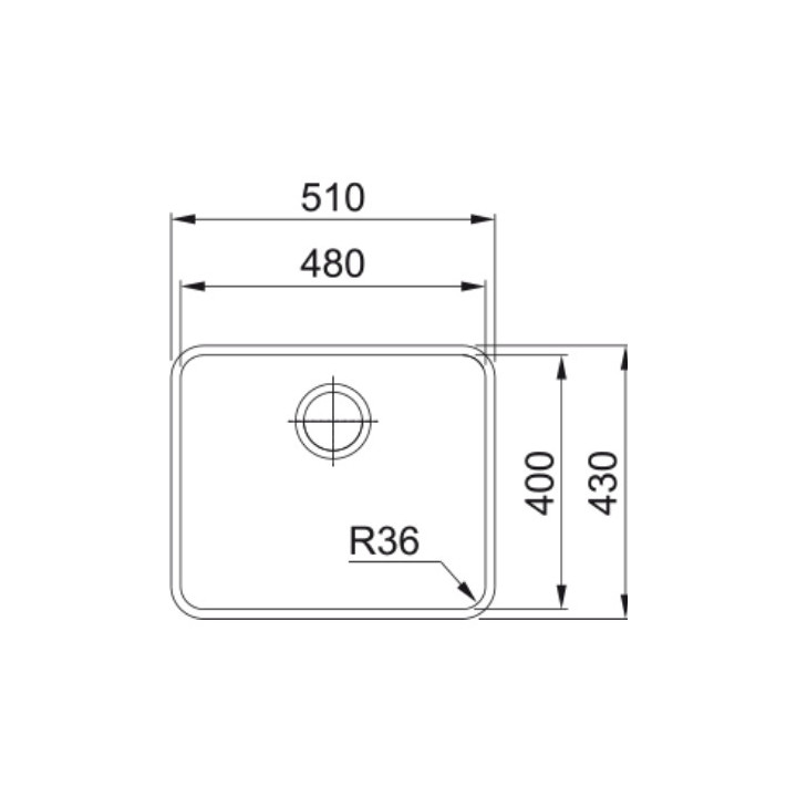 Zlewozmywak Franke Aton ANX 110-34, podblatowy, jednokomorowy, 34x40cm, stal szlachetna szczotkowana
