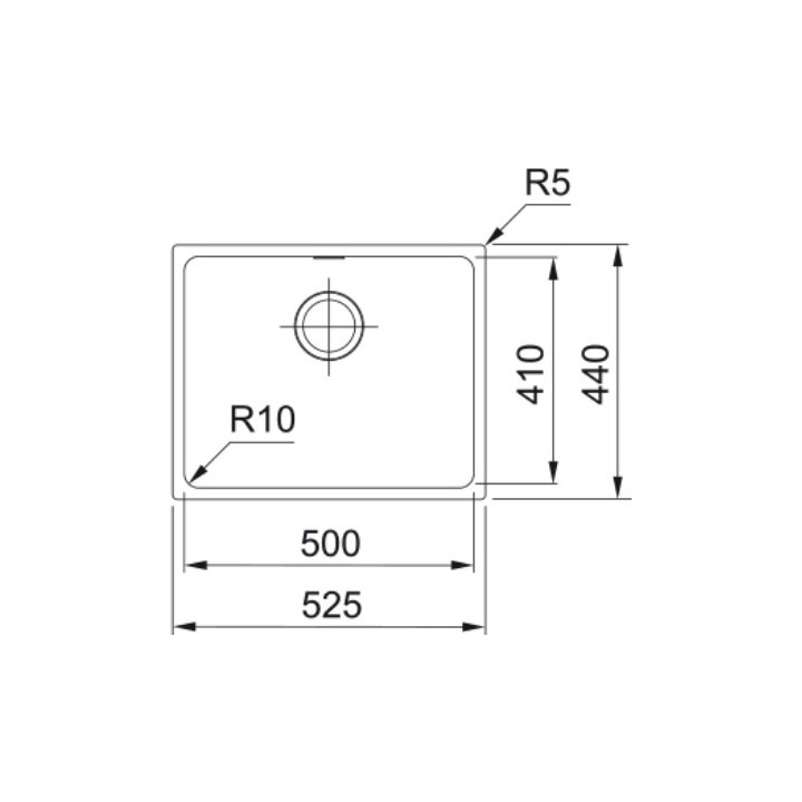 Zlewozmywak Franke Tectonite Sirius SID 110-50, 525 x 440x mm do podbudowy - onyx