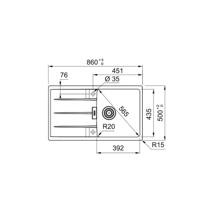 Zlewozmywak wbudowywany, Franke Centro CNG 611-86 - biały polarny