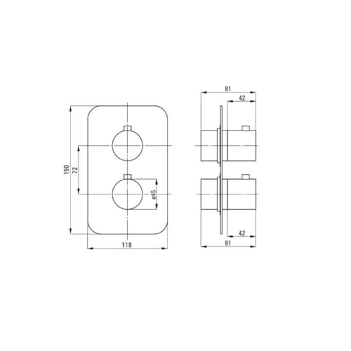 Element natynkowy Deante Box, okrągły, czarny