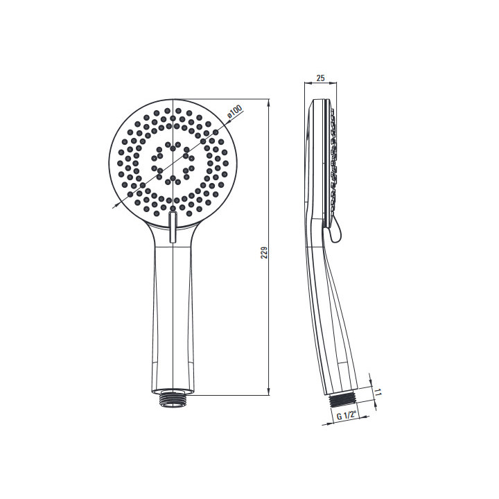 Słuchawka prysznicowa, Deante Arnika, 3-funkcyjna, złoto szczotkowane