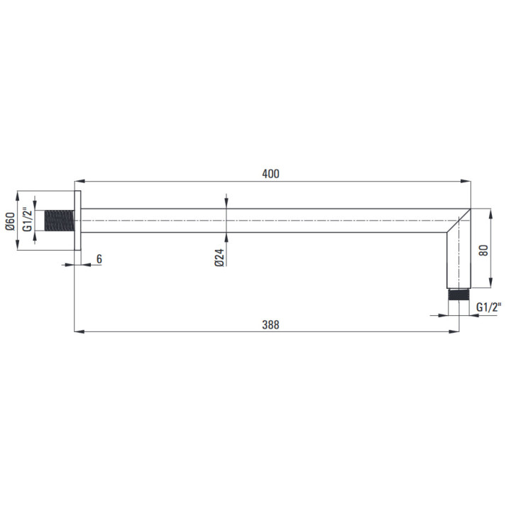 Wylewka sufitowa, Deante Cascada, długość 250mm, złoto szczotkowane