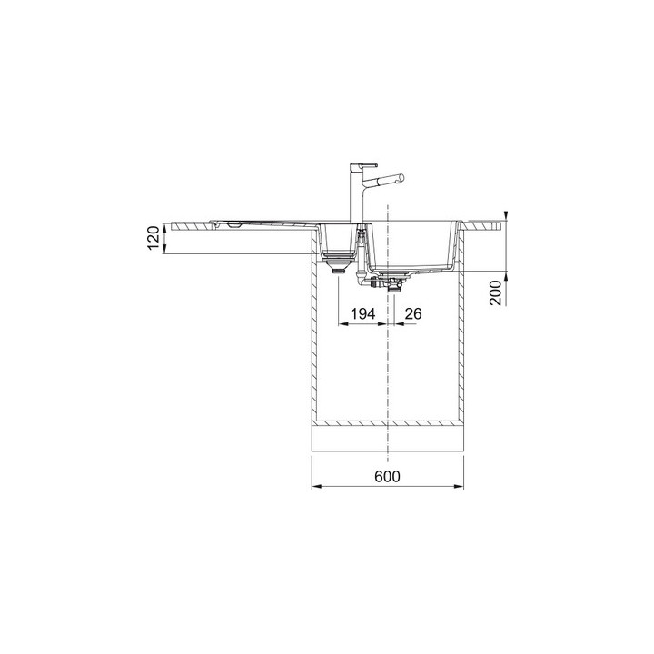 Zlewozmywak wbudowywany, Franke Centro CNG 651-100  - czarny mat