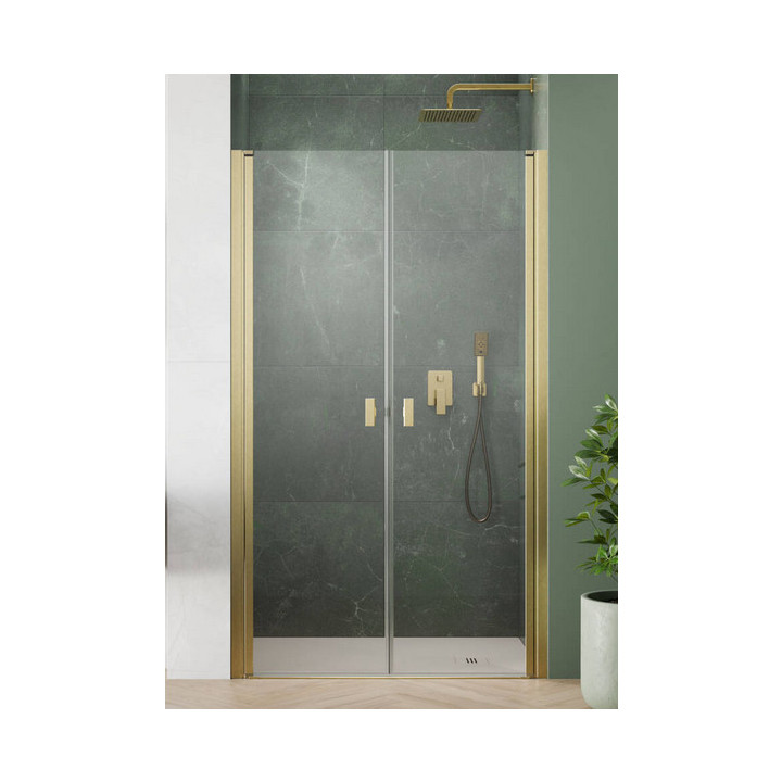 Drzwi prysznicowe Radaway Nes 8 Black DWD+2S 80, dwuskrzydłowe, 800x2000mm, szkło przejrzyste, profil czarny