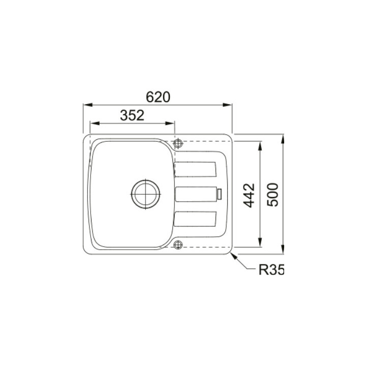 Zlewozmywak wbudowywany, Franke Antea AZG 611-62  - onyx