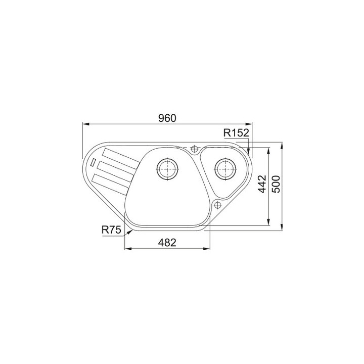Zlewozmywak wbudowywany, Franke Antea AZG 651-97 , czarny odpływ, czarny mat