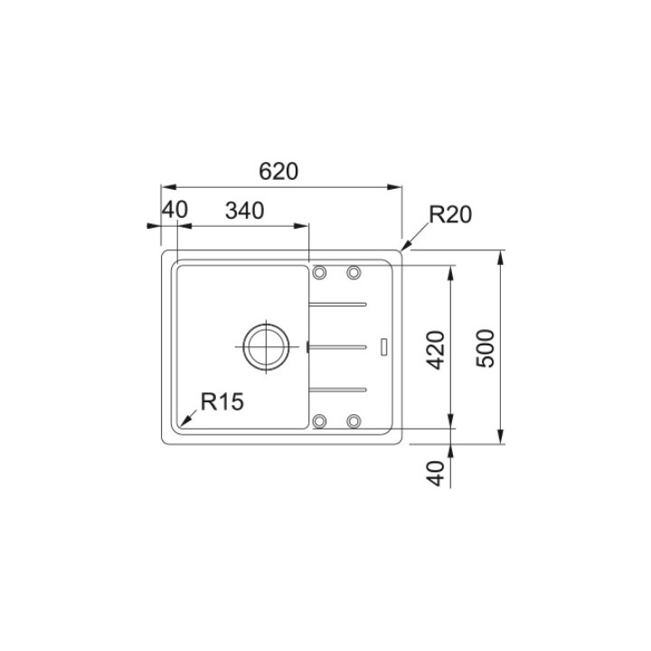 Zlewozmywak wbudowywany, Franke Basis BFG 611-62 , biały polarny
