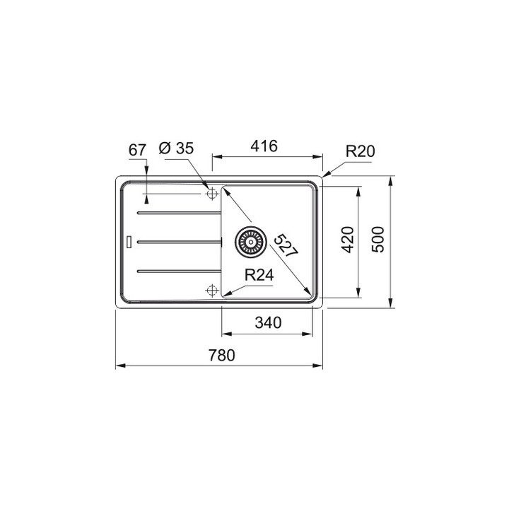 Zlewozmywak wbudowywany, Franke Basis BFG 611-78 , czarny mat