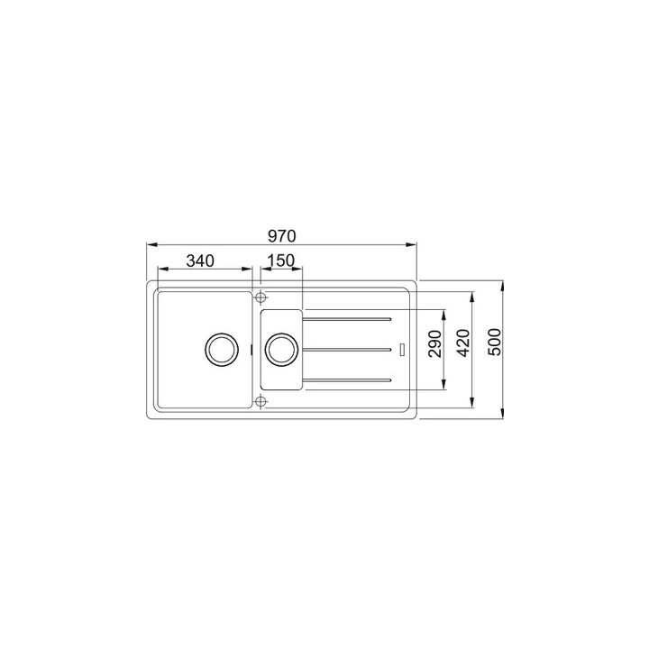 Zlewozmywak wbudowywany, Franke Basis BFG 651-97 , czarny mat