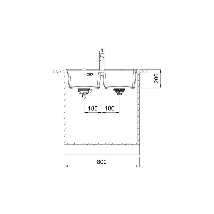 Zlewozmywak wbudowywany, Franke Maris MRG 620-35-35 ,czarny odpływ czarny mat