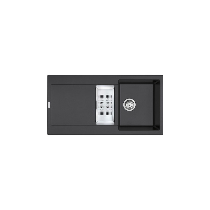 Zlewozmywak wbudowywany, Franke Maris MRG 651-97 ,czarny odpływ, czarny mat