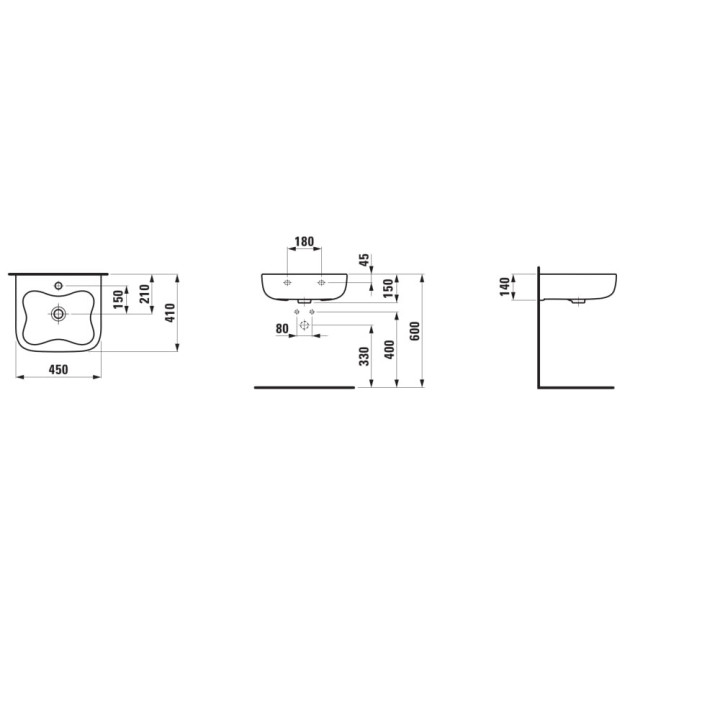 Umywalka Laufen Florakids 45x41 cm, biały/czerwony