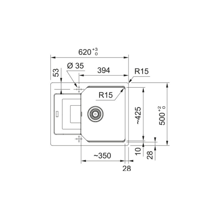 Zlewozmywak wbudowywany, Franke Urabn UBG 610-50 , czarny mat