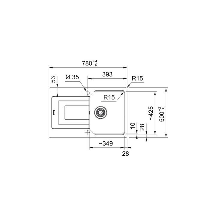Zlewozmywak wbudowywany, Franke Urban UBG 611-78 , czarny mat