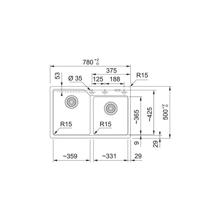 Zlewozmywak wbudowywany, Franke Urban UBG 620-36-33  ,czarny mat