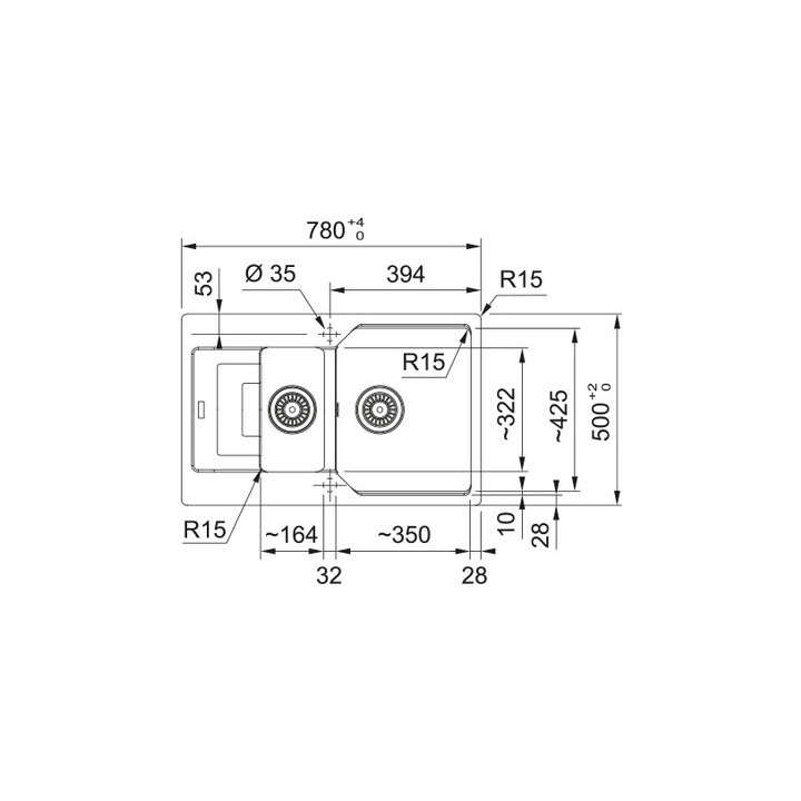 Zlewozmywak wbudowywany, Franke Urban UBG 651-78  ,czarny mat