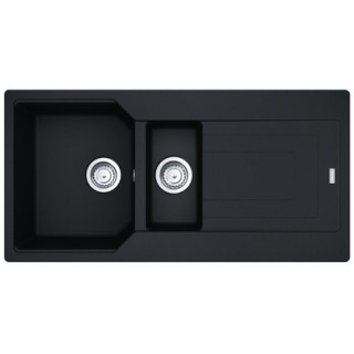 Zlewozmywak wbudowywany, Franke Urban UBG 651-78  ,czarny odpływ, czarny mat