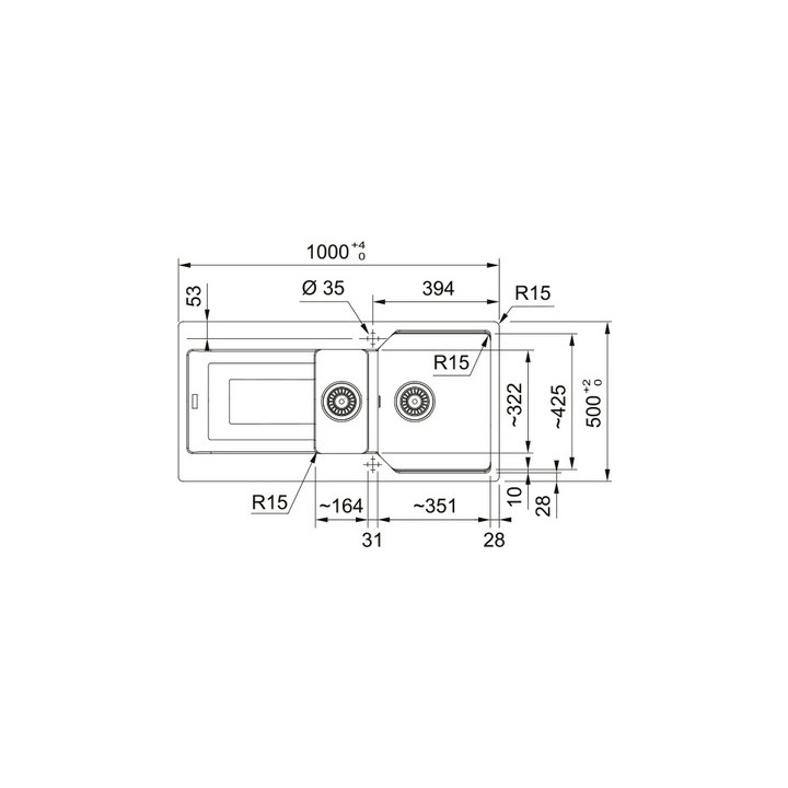 Zlewozmywak wbudowywany, Franke Urban UBG 651-100  ,biały polarny