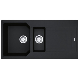 Zlewozmywak wbudowywany, Franke Urban UBG 651-100  ,czarny odpływ, czarny mat