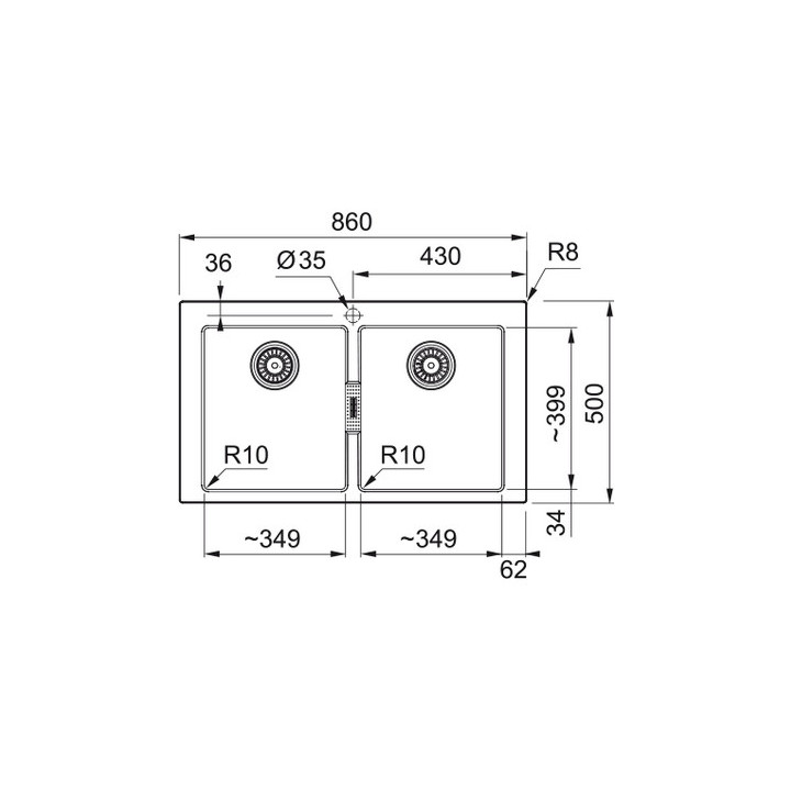 Zlewozmywak Franke Sirius 2.0 S2D 620-35-35  , dwukomorowy, biały polarny