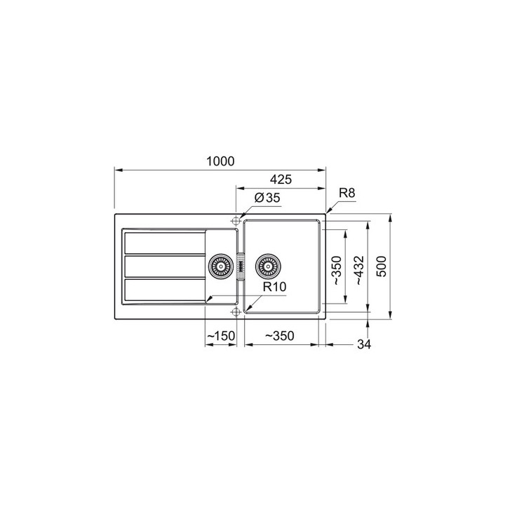 Zlewozmywak Franke Sirius 2.0 S2D 651-100  ,  biały polarny