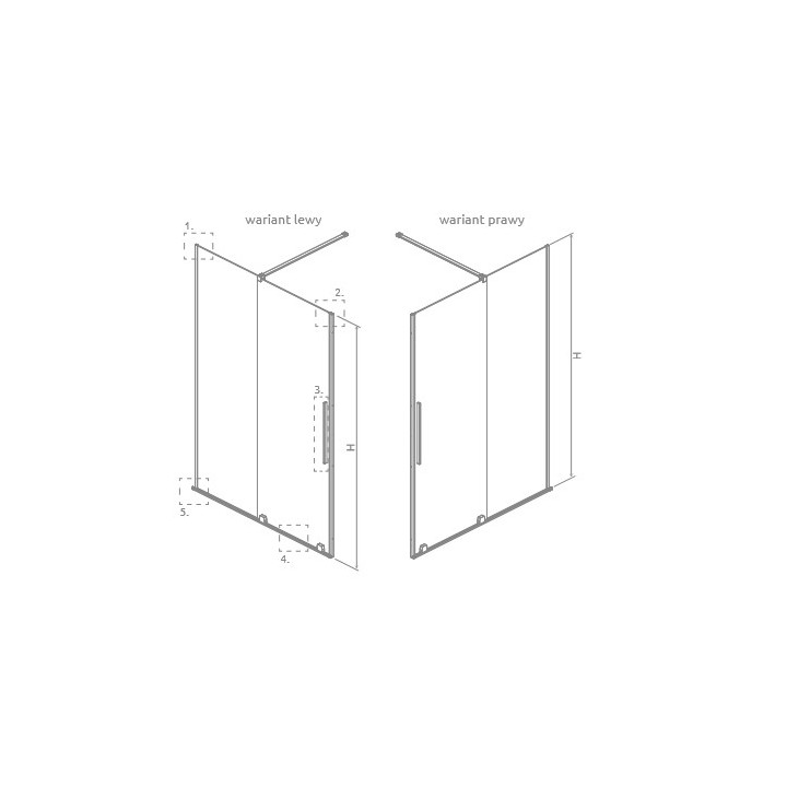 Drzwi przesuwne do wnęki Radaway Furo DWJ, prawe, ze ścianką, 150x200cm, szkło przejrzyste, profil nikiel