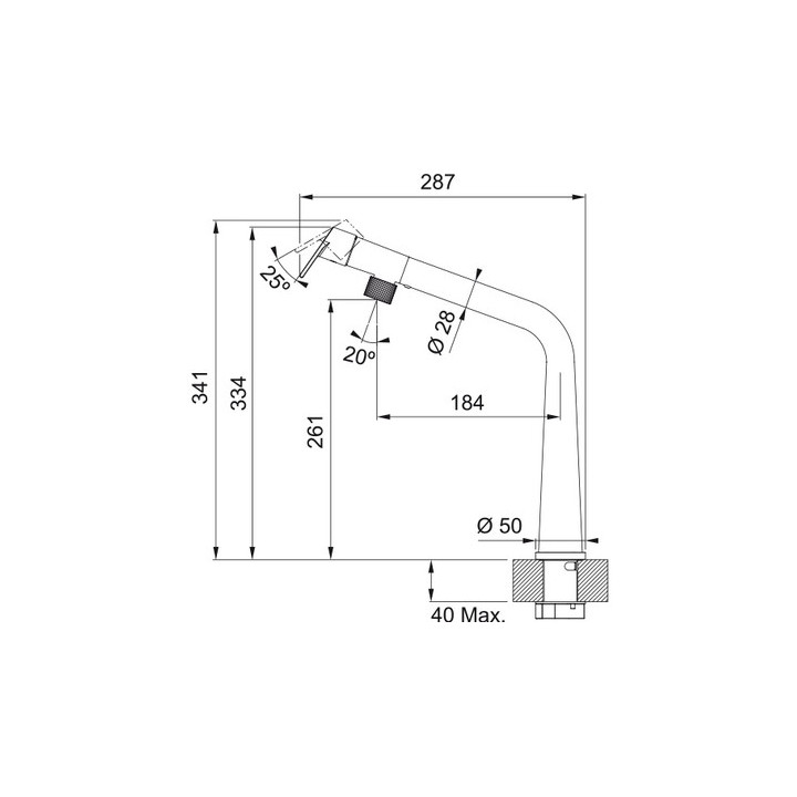 Bateria kuchena Franke Fox semi-pro, wysokość 490mm, chrom