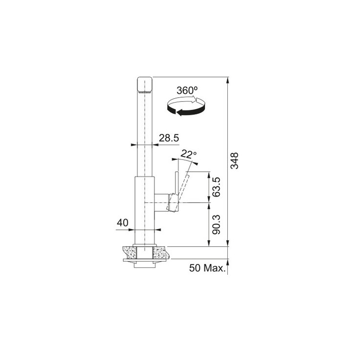 Bateria kuchena Franke Mythos, wysokość 317mm, czarna stal szlachetna