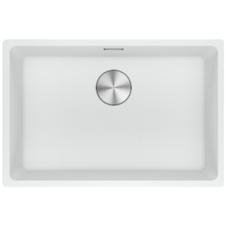 Zlewozmywak z Fragranitu Franke Maris MRG 110-52, czarny odpływ, czarny mat