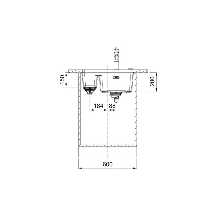 Zlewozmywak z Fragranitu Franke Maris MRG 160-34-15, mała komora z lewej strony, biały polarny
