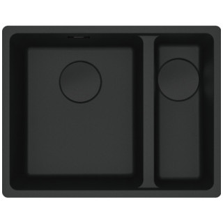 Zlewozmywak z Fragranitu Franke Maris MRG 160-34-15, mała komora z prawej strony, czarny mat