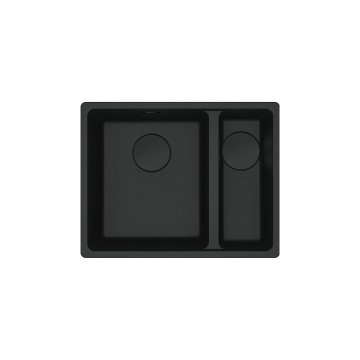 Zlewozmywak z Fragranitu Franke Maris MRG 160-34-15, mała komora z prawej strony, czarny mat