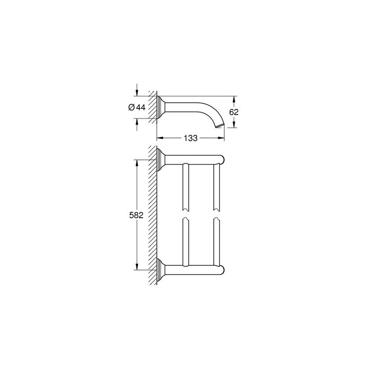 Półka z wieszakiem na ręczniki Grohe Essentials Authentic, chrom