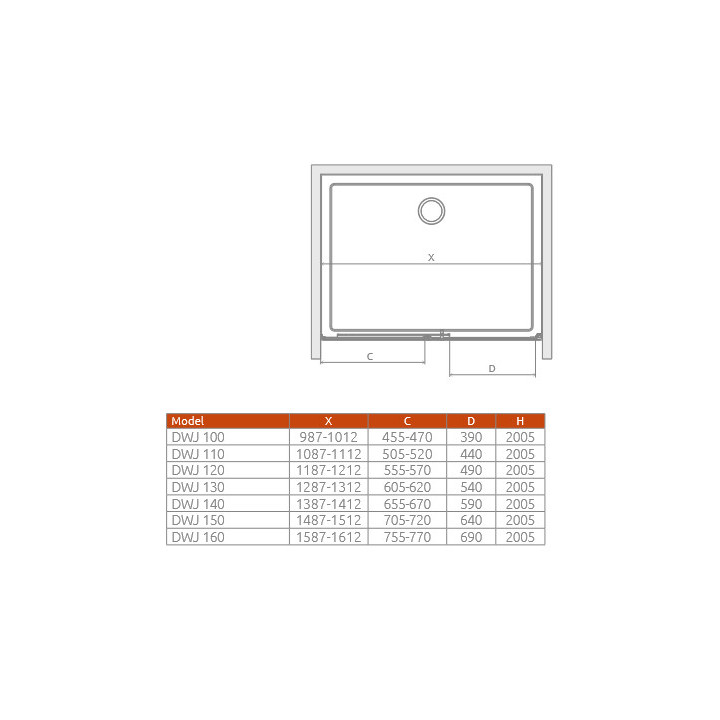 Drzwi wnękowe 100cm x 200.5cm lewe szkło przejrzyste chrom Radaway Idea DWJ