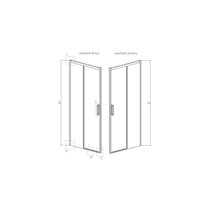 Drzwi wnękowe Radaway Idea DWJ 100cm x 200.5cm prawe szkło przejrzyste złoto szczotkowane 