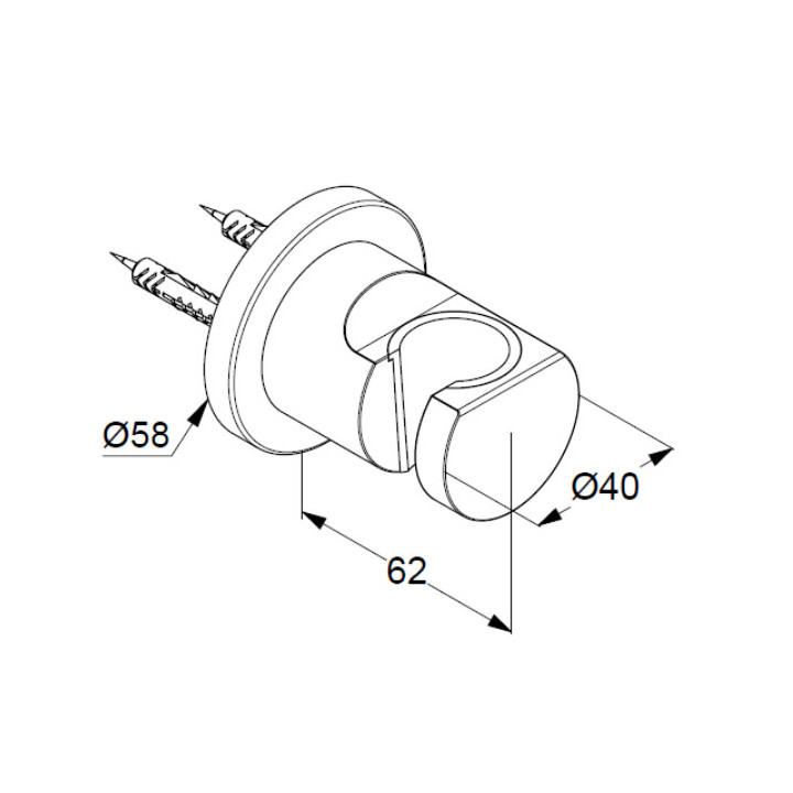 Uchwyt prysznicowy Kludi Nova Fonte Puristic, ścienny, chrom