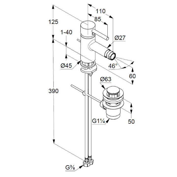 Bateria bidetowa Kludi BOZZ