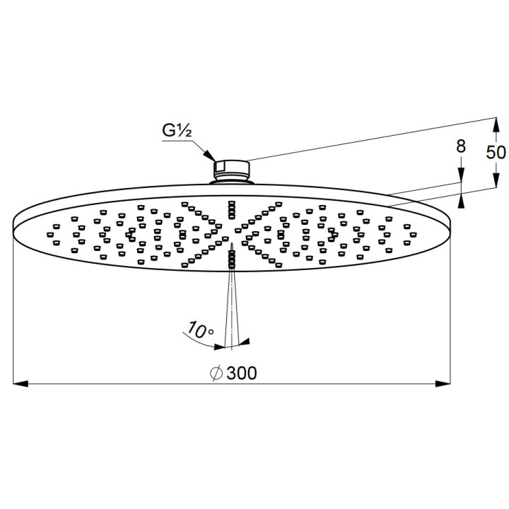 KLUDI A-QA głowica natryskowa / deszczownica 300mm DN 15