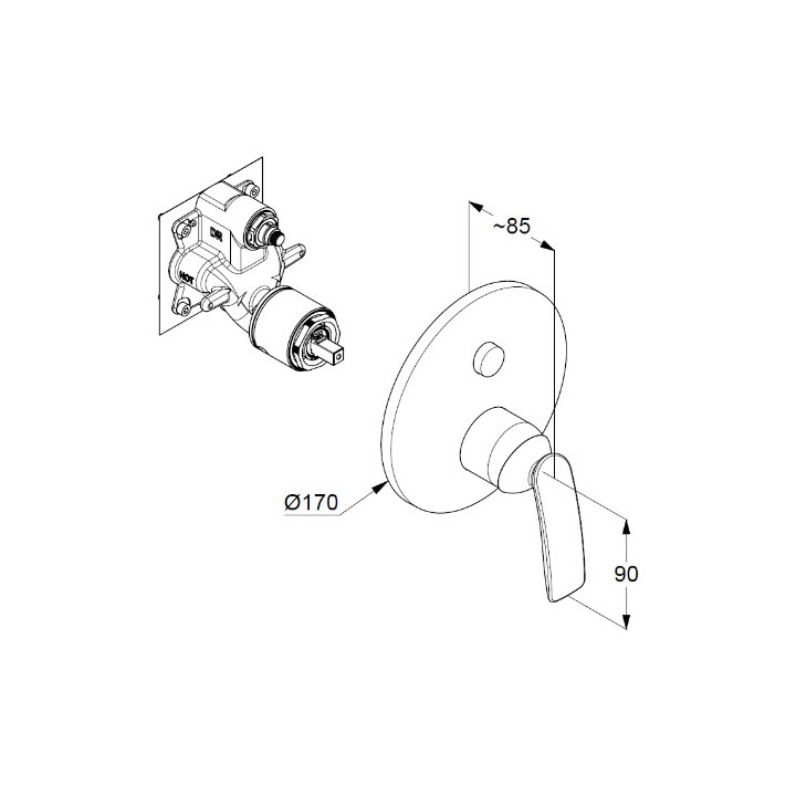 Bateria natryskowa DN 15 Kludi Balance, biały/ chrom