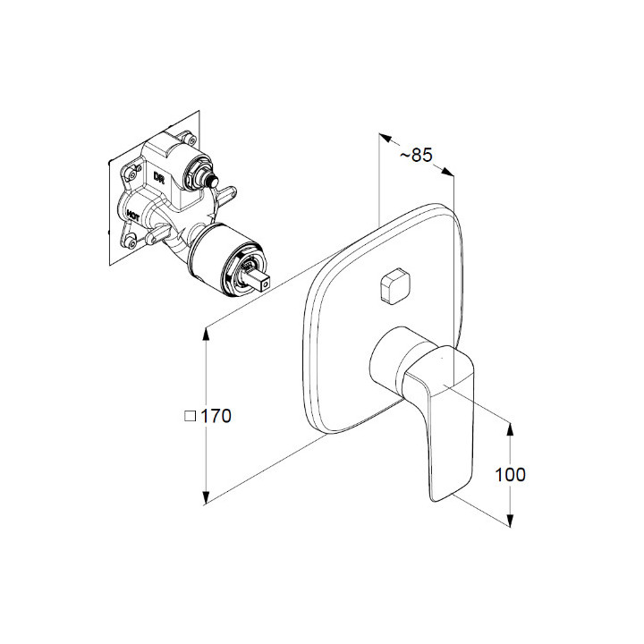 Bateria prysznicowa podtynkowa Kludi Ameo jednouchwytowa 1-odbiornik chrom - sanitbuy.pl