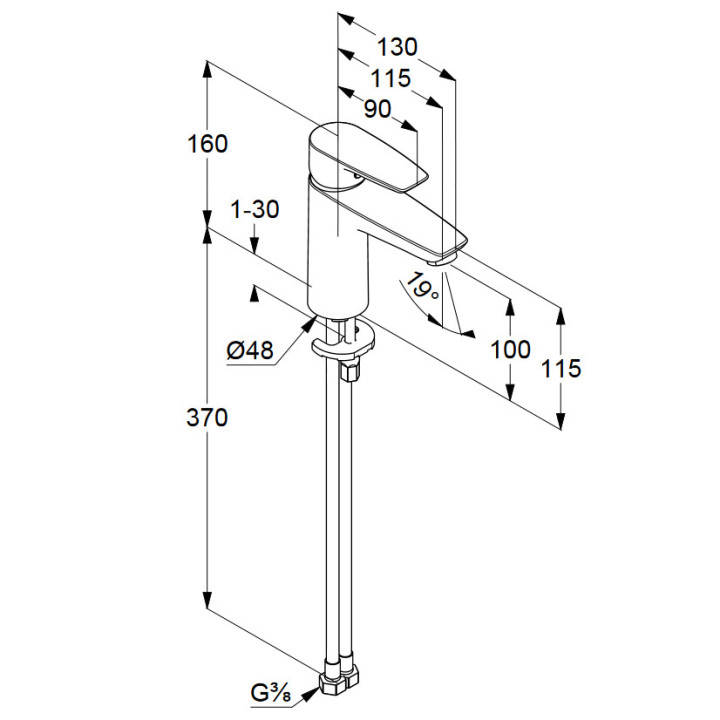 Elektroniczna bateria umywalkowa wysoka DN 15, Kludi Zenta SL, chrom