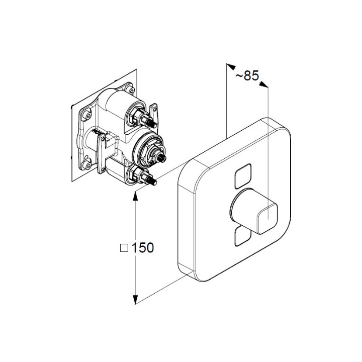 Bateria umywalkowa Kludi Pure&Easy, stojąca, wysokość 145mm, zestaw odpływowy, chrom
