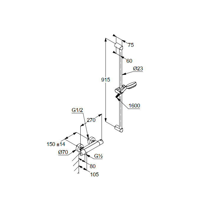 Zestaw prysznicowy Kludi Logo Shower Duo, chrom
