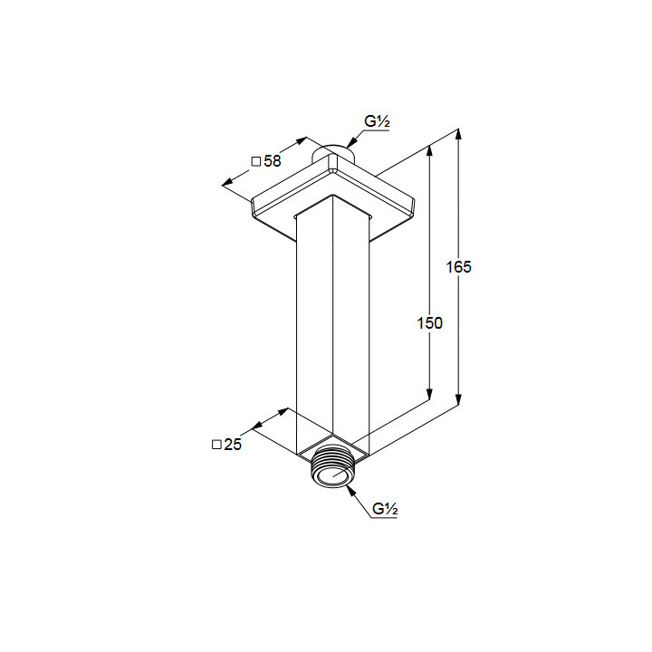 Ramię sufitowe do deczownicy DN 15 Kludi A-QA 150 mm